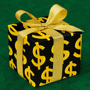 Gold Dollar Zeichen Fett Gelb Geldsymbol Geschenkpapier