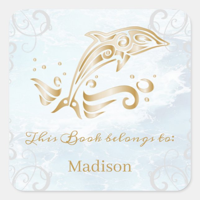 Gold Dolphin Book Sticker (Vorderseite)