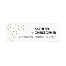 Gold Dots Address Label Polka Dots Elegant Einfach