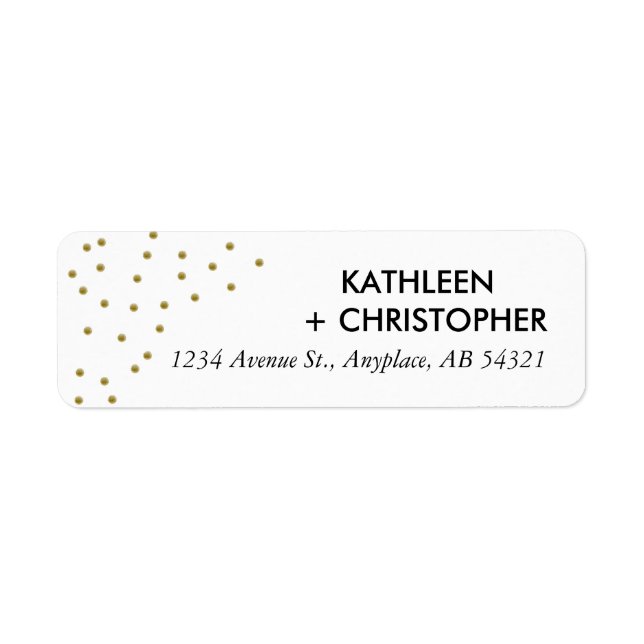 Gold Dots Address Label Polka Dots Elegant Einfach (Vorne)