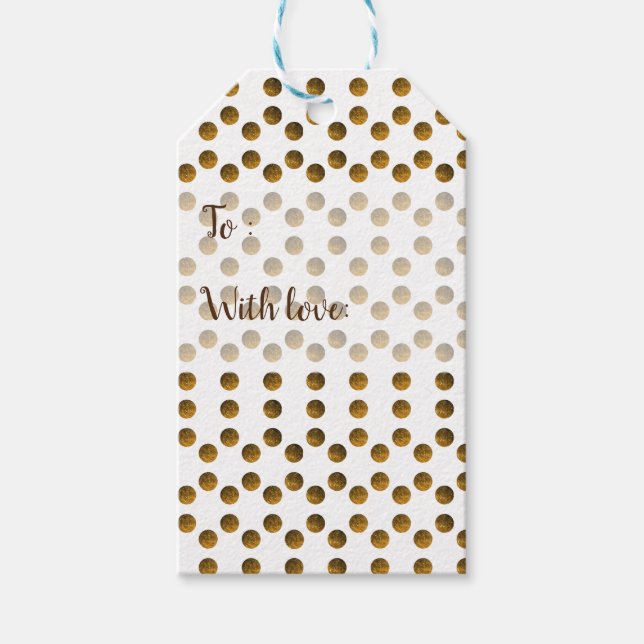 Gold Dots Custom Gift Tags Geschenkanhänger (Vorderseite)