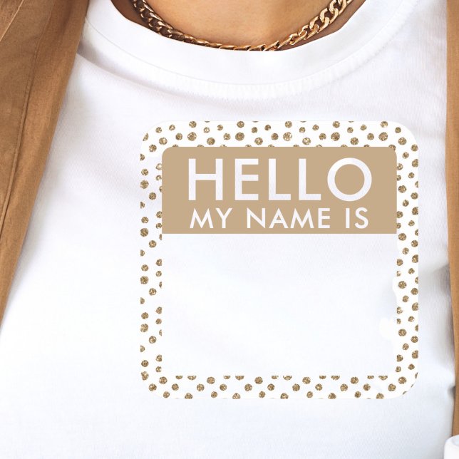 Gold Dots Hallo mein Name ist Stickers (Von Creator hochgeladen)