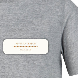 Gold Dots Minimalistisch Einfache Berufliche Creme Namensschild