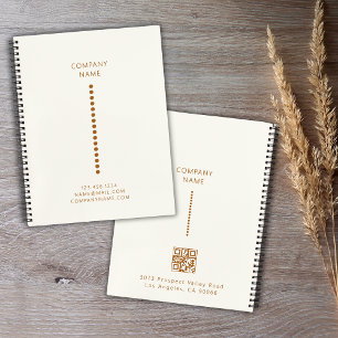Gold Dots Minimalistisch einfacher Qr Code Cream Notizbuch