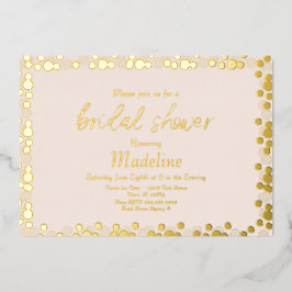 Gold Dots Muster Hochzeitsfolie gepresst Einladung