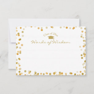 Gold Dots Words of Wisdom Advice für den Absolvent Hinweiskarte