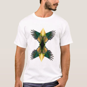 Gold Double Wings Diamond Design T-Shirt