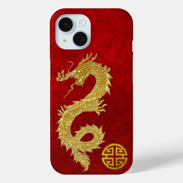 Gold Dragon Chinesisches Wohlstandssymbol Case-Mate iPhone Hülle (Rückseite)