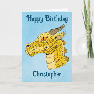 Gold Dragon Head in Profil Karte