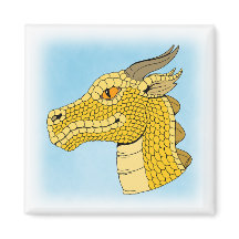 Gold Dragon Head in Profil