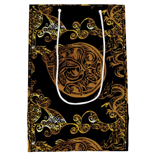 Gold Dragon Mittlere Geschenktüte (Rückseite)