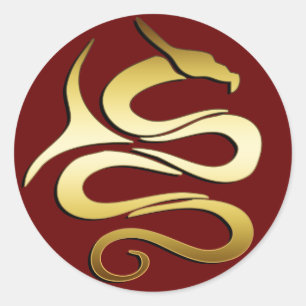 GOLD DRAGON RUNDER AUFKLEBER