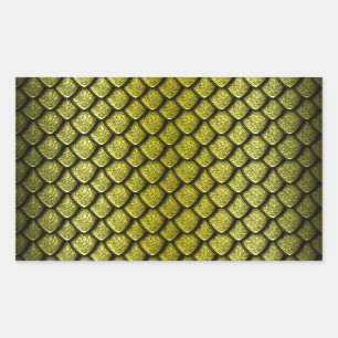 Gold Dragon Scales Rechteckiger Aufkleber
