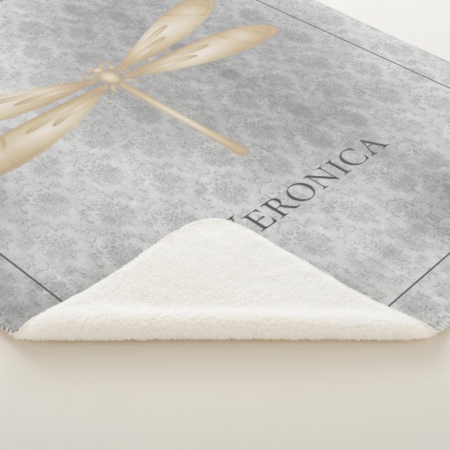 Gold Dragonfly Damask Sherpadecke (3/4)