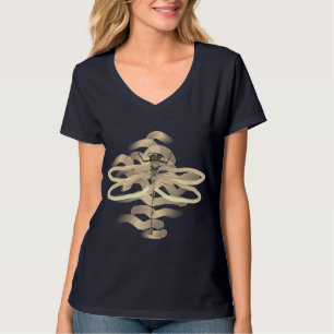 Gold Dragonfly-Malerei T-Shirt