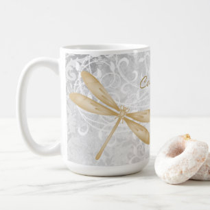 Gold Dragonfly Personalisierter Kaffee Tasse