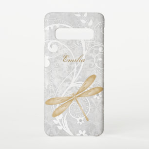 Gold Dragonfly Personalize Samsung Galaxy Fall S10 Hülle
