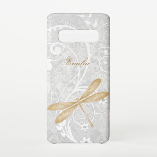 Gold Dragonfly Personalize Samsung Galaxy Fall S10 Hülle