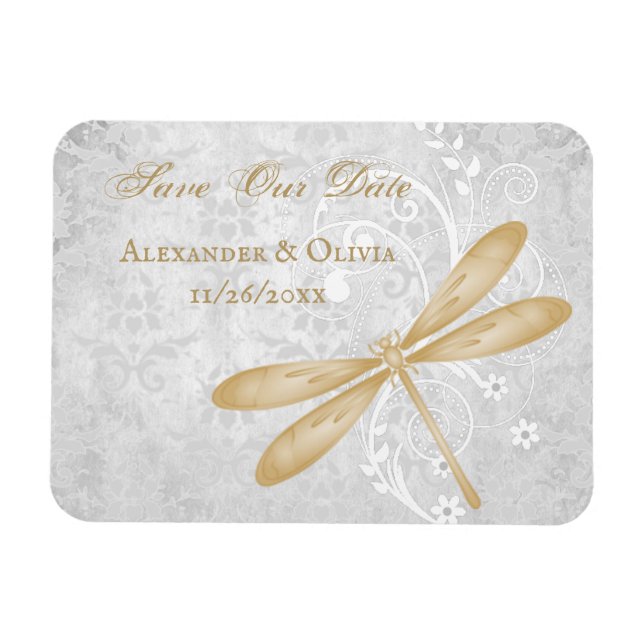 Gold Dragonfly speichert das Date Magnet (Horizontal)