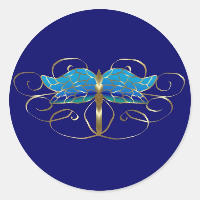 Gold Dragonfly Tiara Stickers (Vorderseite)