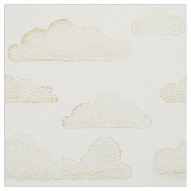 Gold Dreamtime Watercolor Wolken Stoff (Muster)