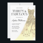 Gold Dress 30. Geburtstag Party Einladung<br><div class="desc">Gold Dress 30. Geburtstag Party Einladung Variationen zu den Einladungen und passenden Artikeln in unserem Shop</div>