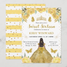 Gold Dress Dark Skin Princess Sweet 16