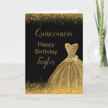 Gold Dress Imitate Glitzer Quinceanera