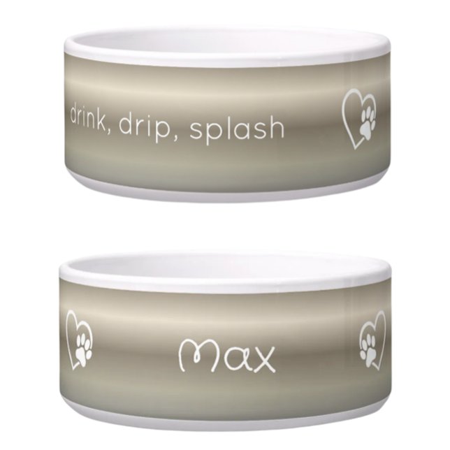 Gold 'drink drip splash' Dog Name Bowl Napf (Von Creator hochgeladen)