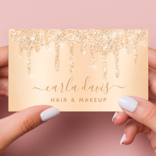 Gold Drips Sparkle Wimpernsalon Visagist Visitenkarte