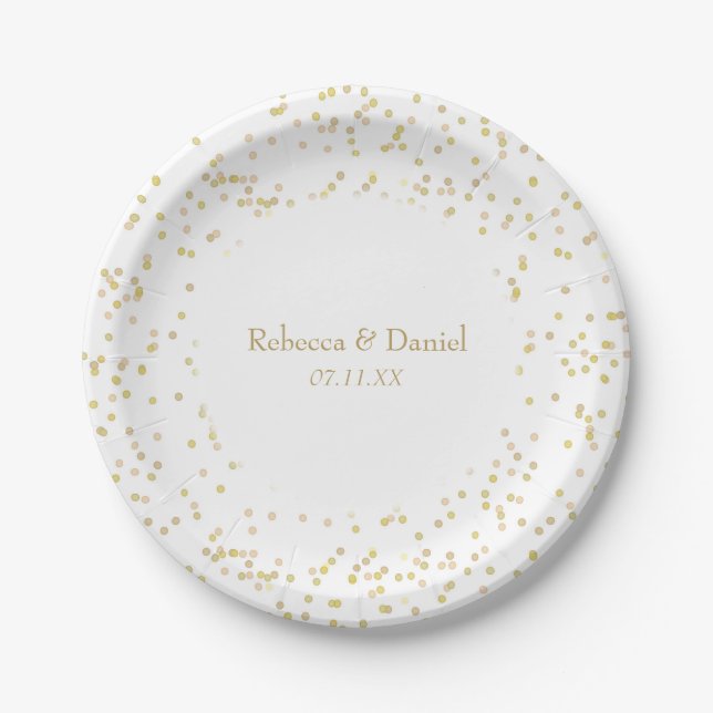 Gold Dust Confetti Pappteller (Vorderseite)