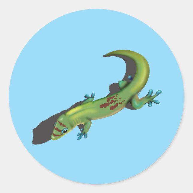 Gold Dust Day Gecko Runder Aufkleber (Vorderseite)