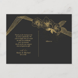 Gold Dust & Konturen Vielen Dank Black/Gld ID835 Ankündigungspostkarte