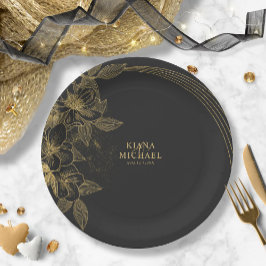 Gold Dust & Konturen Vielen Dank Black/Gld ID835 Pappteller