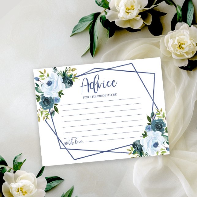 Gold Dusty Blue Floral Brautparty Admin Card Einladung (Von Creator hochgeladen)
