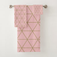 Gold Dusty Mauve Geometric Triangle Boho Glam