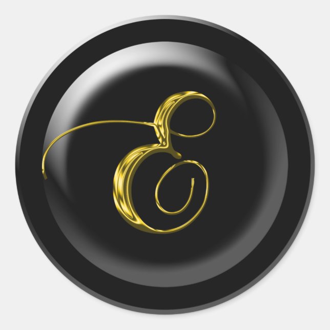 Gold E Runder Aufkleber (Vorderseite)