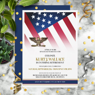 Gold Eagle Militäres-Renten-Party Einladung