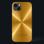 Gold Edelstahlmetall iPhone 13 Hülle<br><div class="desc">Gold Edelstahl Metall. Bitte entfernen / ändern Sie "Elizabeth" vor dem Kauf. Design ist auf anderen Produkten erhältlich.</div>