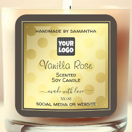 Gold Effect Custom Logo Product Packaging Labels Quadratischer Aufkleber