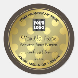 Gold Effect Custom Logo Product Packaging Labels Runder Aufkleber