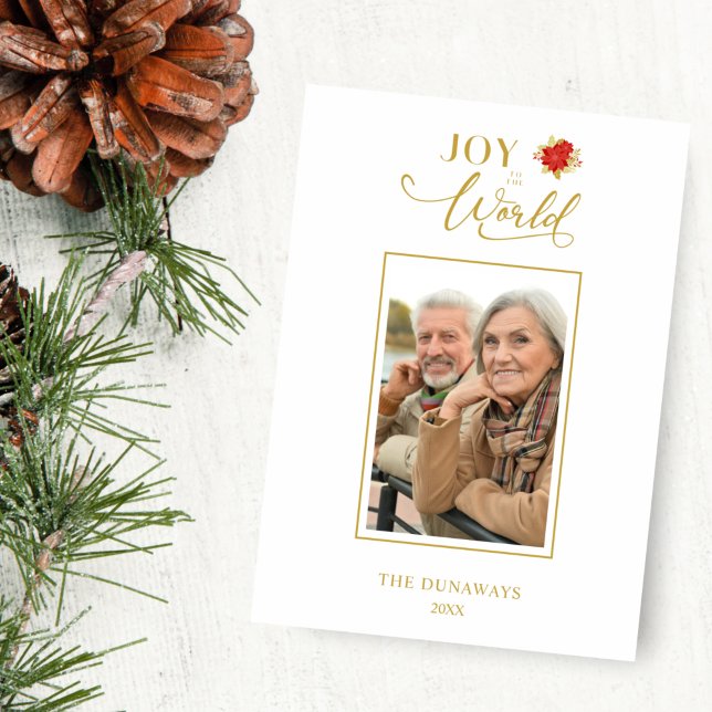 Gold Effect Minimalistisch Chic Poinsettias Foto (Von Creator hochgeladen)