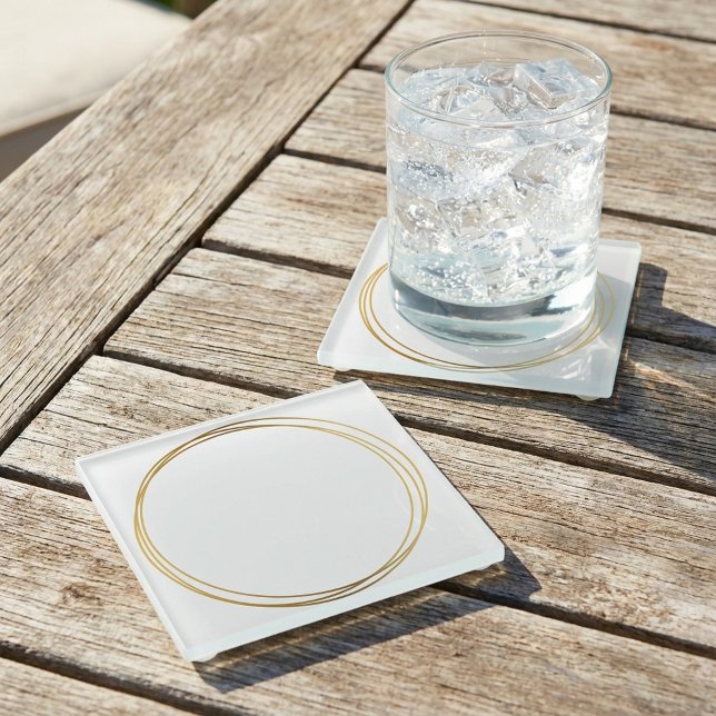 Gold-Effekt-Ringe Glasuntersetzer (Gold effect rings glass coaster)