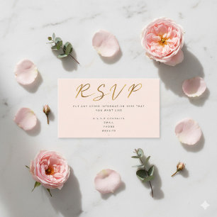 Gold Effekt Schrift, RSVP pink Begleitkarte