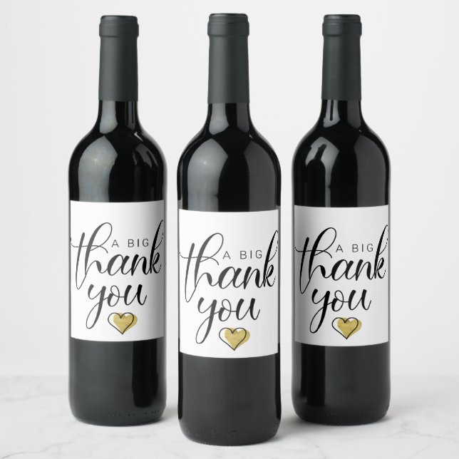 Gold ein großes Dankeschön an Clipart Vielen Dank, Weinetikett (Flaschen)