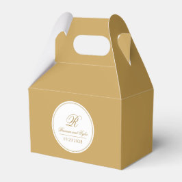 Gold Einfach elegant klassisches Wedding Monogram Geschenkschachtel