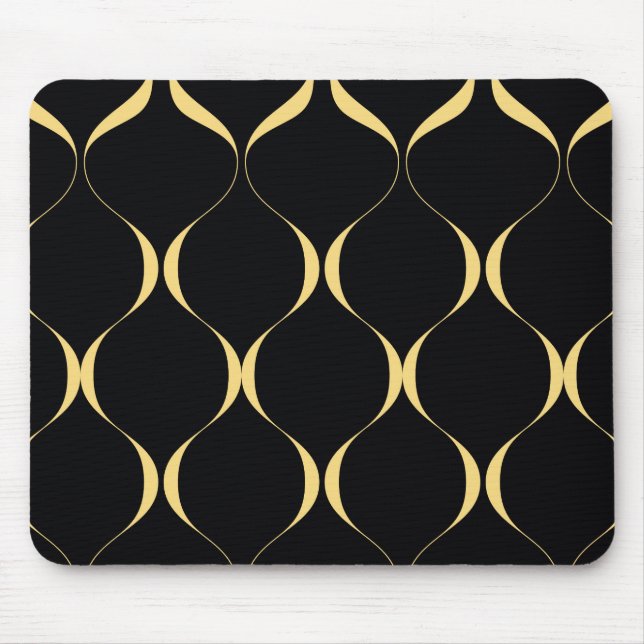 Gold, einfach, modern, luxuriös, wellenförmig mousepad (Vorne)