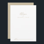 Gold Einfache Minimalistische Hochzeitsberatungska Hinweiskarte<br><div class="desc">Diese goldene, einfache, minimalistische Hochzeitsratenkarte ist perfekt für eine moderne Hochzeit. Das einfache und elegante Design zeichnet sich durch klassische und extravagante Schriftzeichen in Gold aus. Diese Karten sind ideal für Hochzeiten, Brautparty, Babydusche, Graduiertenfest u.v.m. Personalisieren Sie die Karten mit den Namen der Braut und Bräutigam, den Eltern, die Sie...</div>