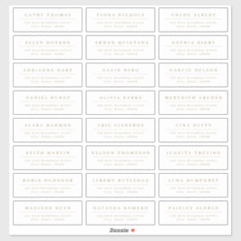 Gold Einfaches elegantes Hochzeitsgast-Adressetike Aufkleber