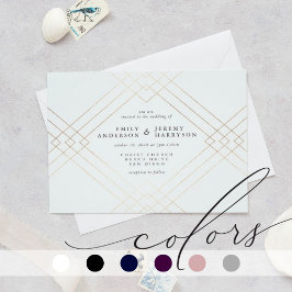 Gold Elegance White Diamond Gatsby Wedding Einladung